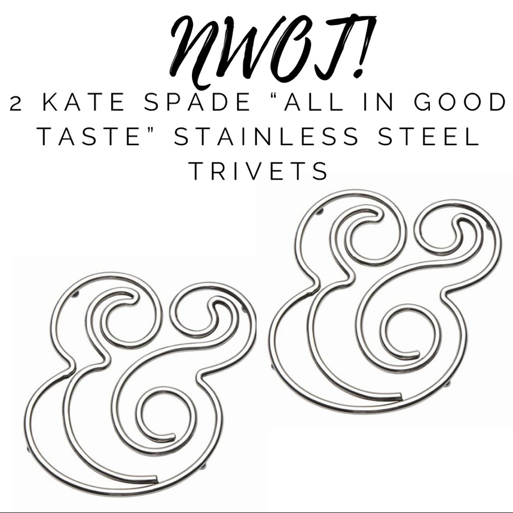 2 kate spade new york “All in Good Taste” Stainless Steel Ampersand Triv…